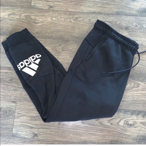 adidas Pants - Adidas black white jogger sweatpants